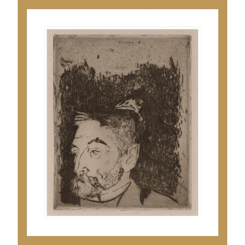 Portrait de Stephane Mallarmé par Paul Gauguin - Estampe numérique encadrée, H 27,5 po x l 23,5 po
