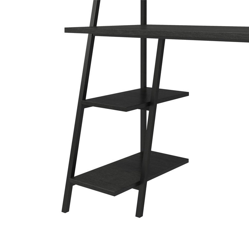 Otisco Stainless Steel Leaning / Ladder Desk, Black, Black