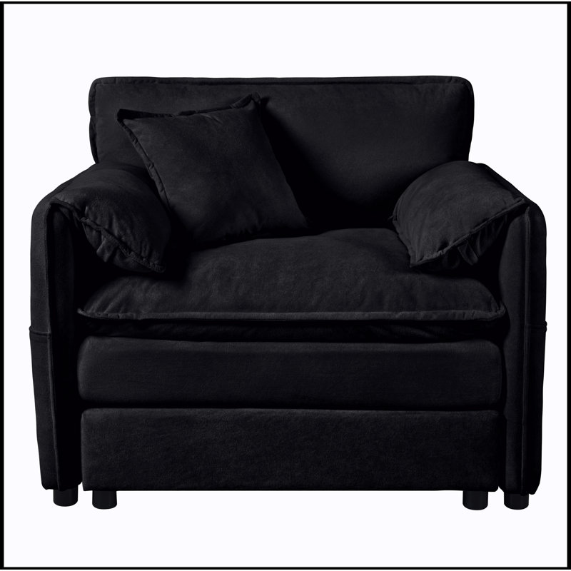 Fauteuil surdimensionné de 41,73 po, fauteuil rembourré moderne avec 1 coussin décoratif, canapé modulaire modulaire pour le salon, canapé à lecture profonde pour appartement dans la chambre à coucher, combinaison de bricolage en chenille