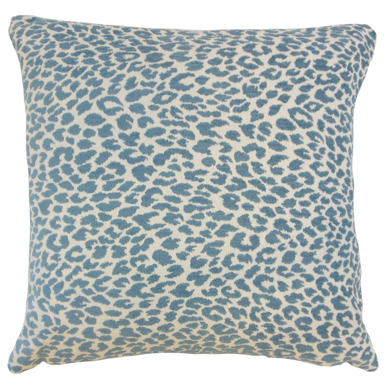 Animal Print Reversible Throw Pillow, Teal, 24" H x 24" W
