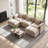 108" Wide Deep Seat Modular Chenille U-Shaped Sectional Sofa with 2 Ottomans and Pillows-1919196431