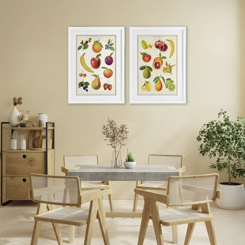 Ensemble de 2 impressions encadrées sous verre Glass Kitchen Kitchen, design par Diane Neukirch, 23 x 17