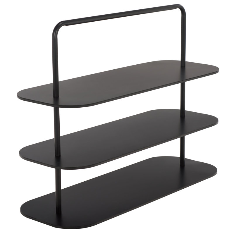 Jordan 3 Tier Metal Shoe Rack, Black