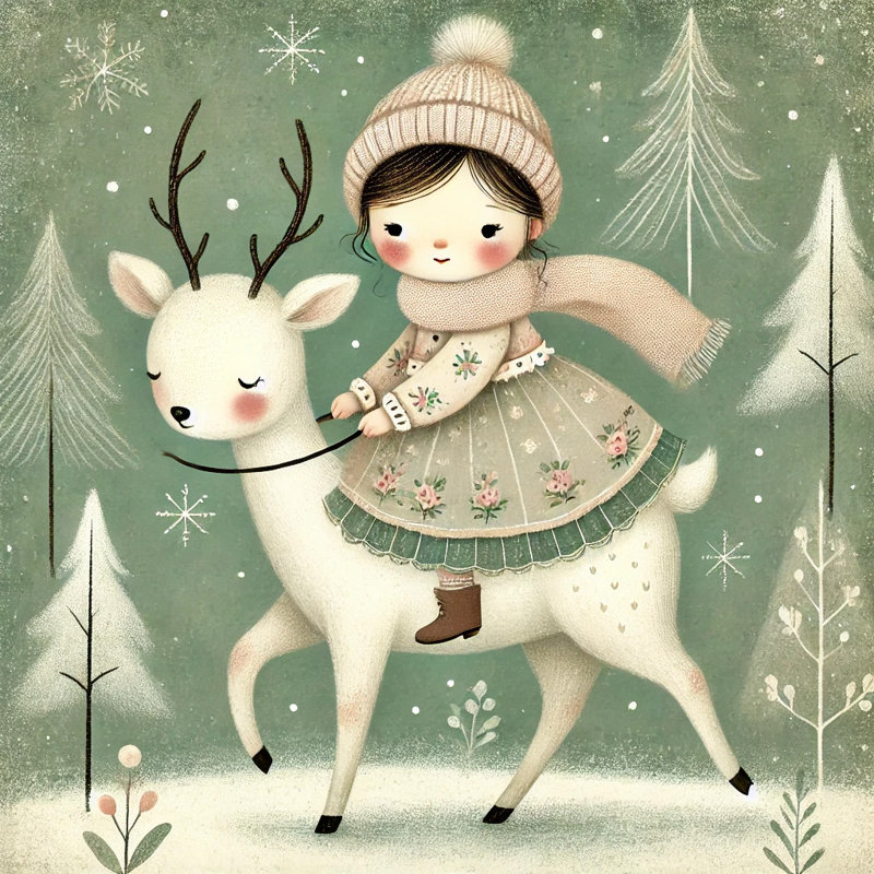 «Winter Wonderland Ride», reproduction d'art sur toile tendue, H 30 po x l 30 po x P 1,5 po
