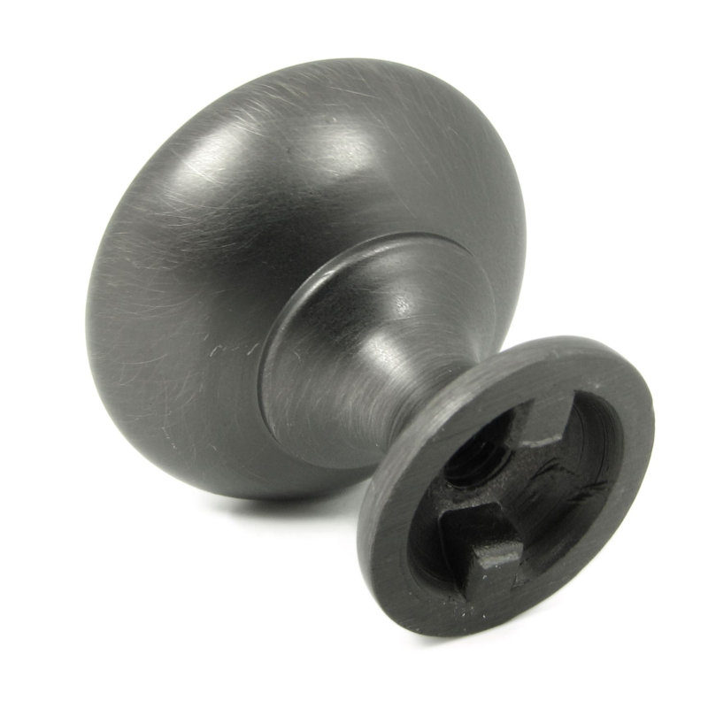 Round 1 1/4" Diameter Mushroom Knob Multipack, Weathered Nickel