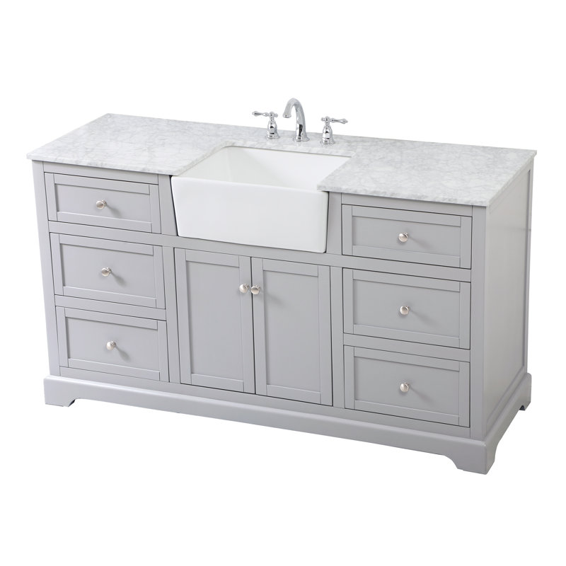 Ensemble de meuble-lavabo simple 60 po Pardue, Gris