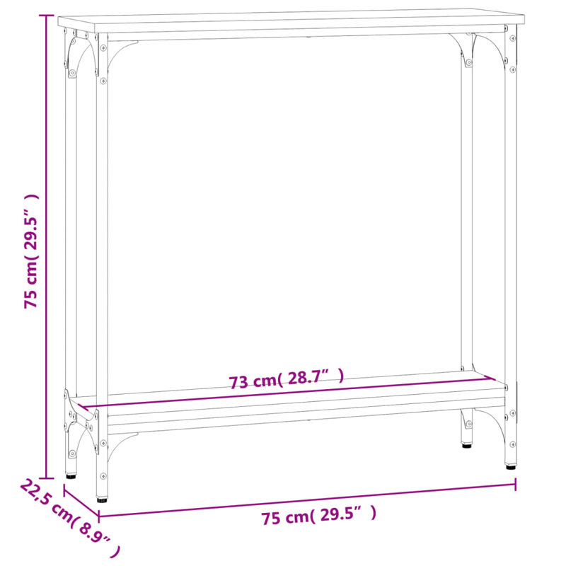 Console Table, 75cm H x 75cm W x 22.5cm D, Grey Sonoma