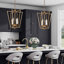 Lustre géométrique moderne unique à 4 lumières