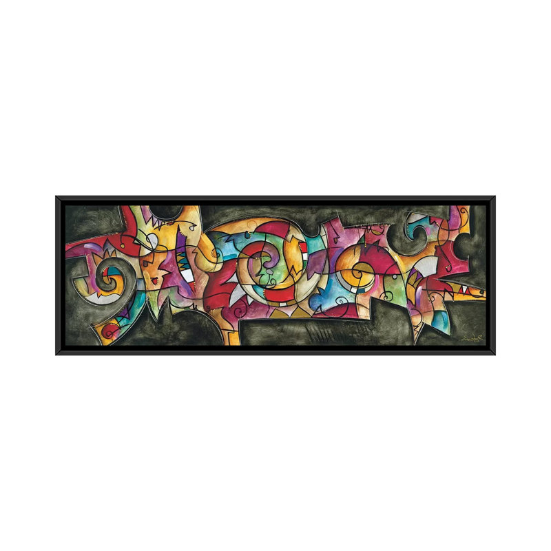 «All Night Long» par Eric Waugh, impression sur toile, H 16 po x l 48 po x P 1,5 po, Cadre noir