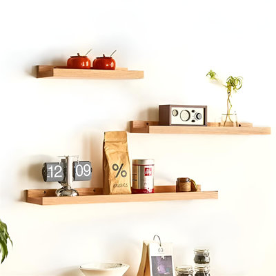 Tablette murale flottante en bois massif