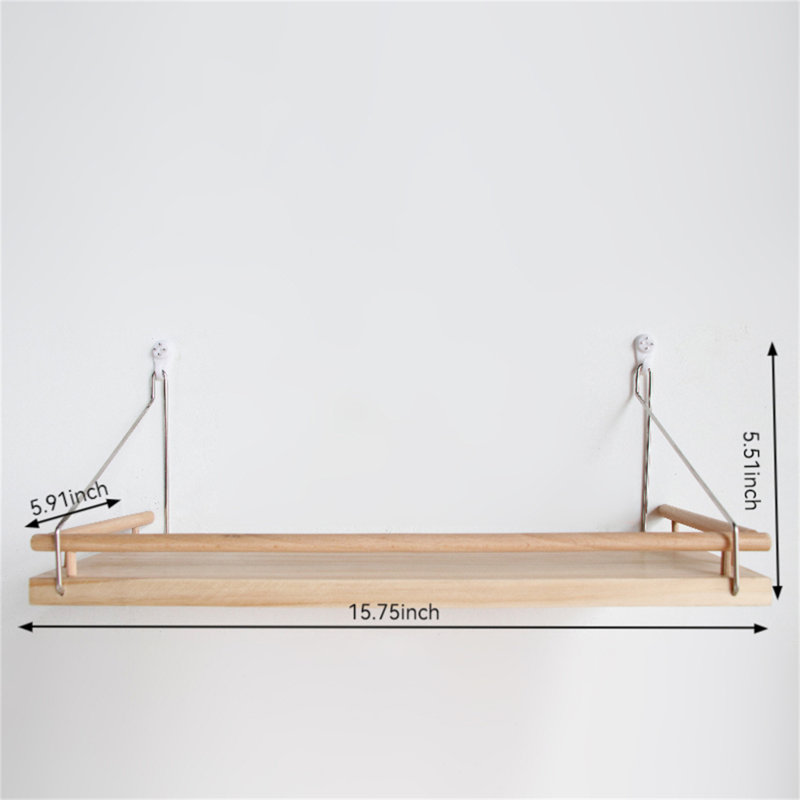 Tablette flottante en bois Menderes, H 5,51 po x l 15,75 po x P 5,91 po