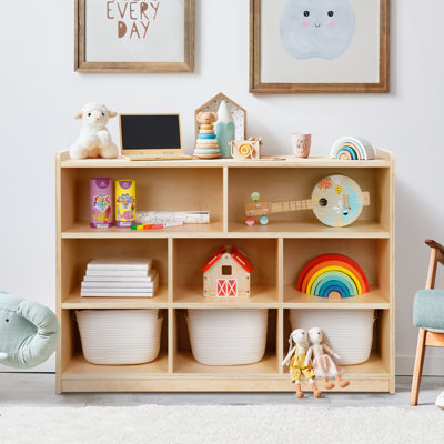Alcaldes 8-Section Montessori Shelf for Kids 35.4'' H X 44.6'' W Toy Storage