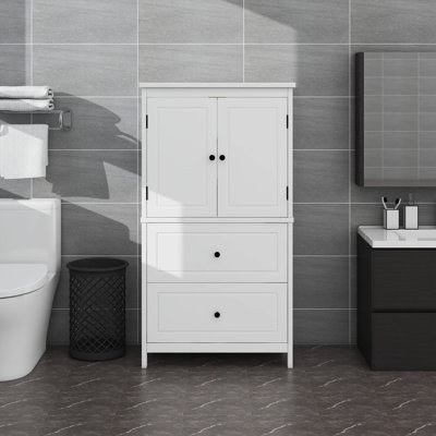 Cabinet With Two Doors And Drawers, Adjustable Shelf