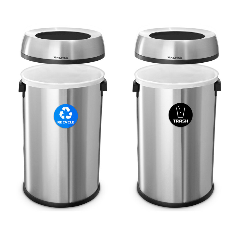 Poubelle de recyclage en acier inoxydable 17 gallons