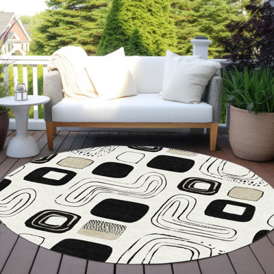 Machine Washable Indoor/Outdoor Claudian ACN1670 Ivory Rug