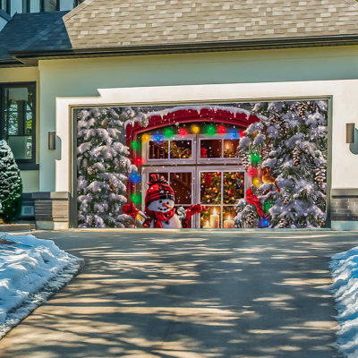 Winter View Double Garage Door Cover