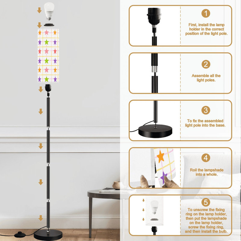 Lampe sur pied colorée Star Star Grid White Gradable Modern
