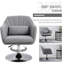 HOMCOM Swivel Accent Chair Linen Fabric Tub Vanity Chair-2005773939