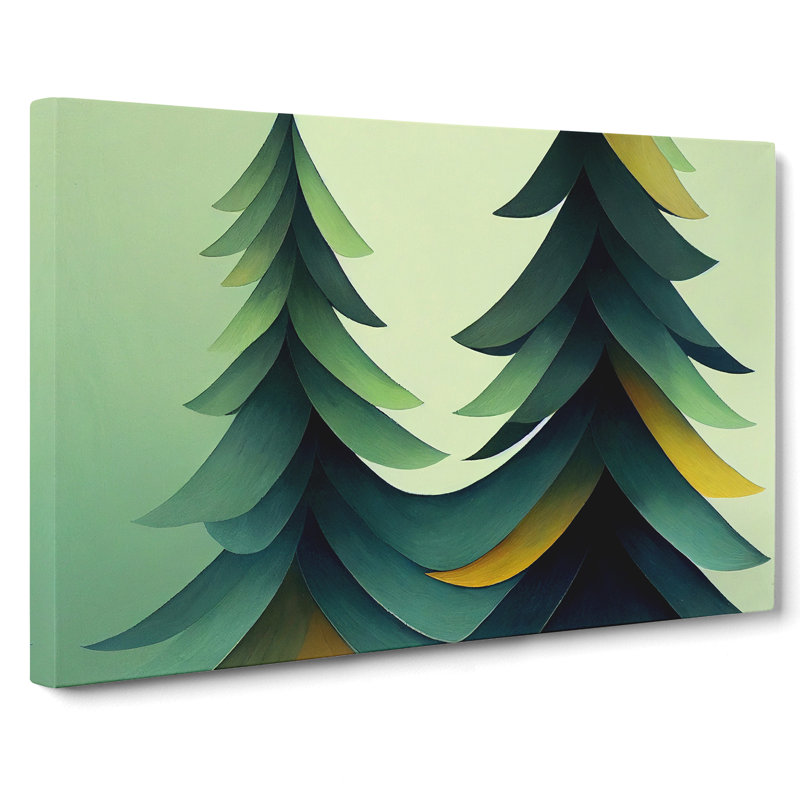 Gentle Abstract Pine Trees - Wrapped Canvas, 35cm H x 50cm W x 3cm D