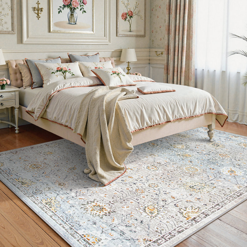  Tapis lavable Boho, Rectangle 5 pi x 7 pi