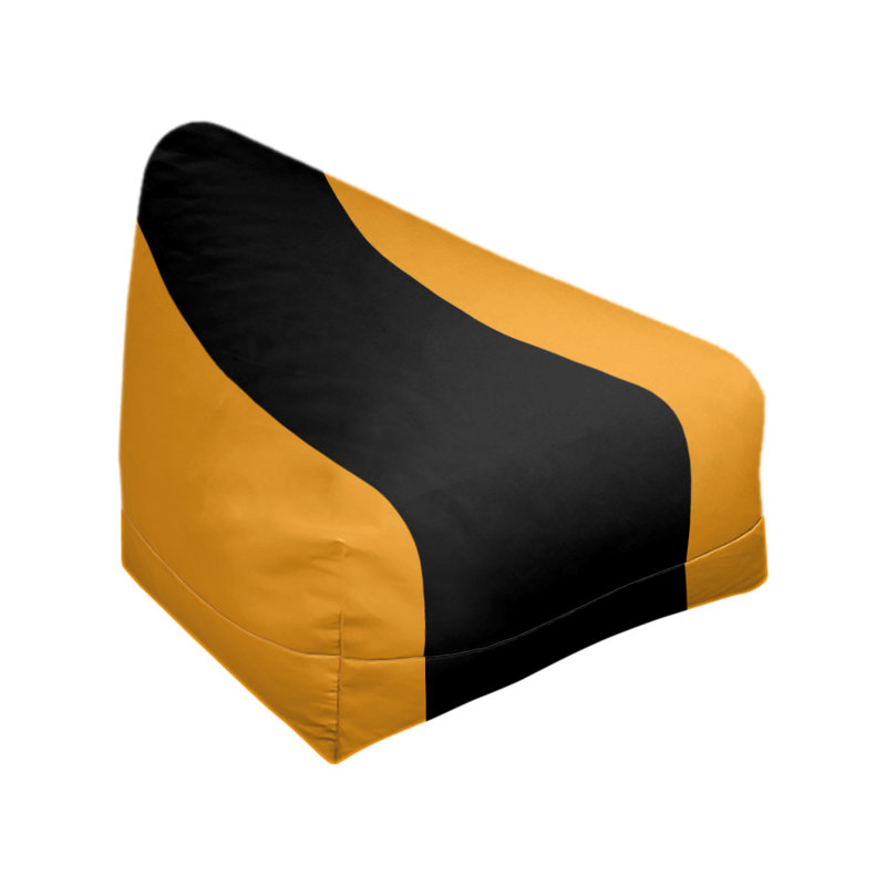 Bean Bag Chair & Lounger, 27" x 27" x 30", Yellow/Black/Yellow