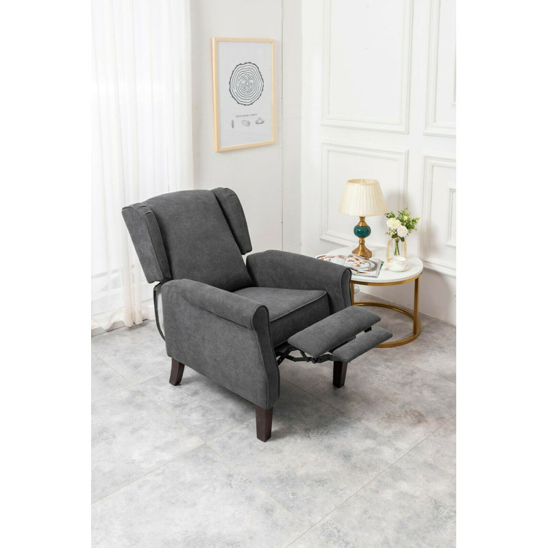 Phyllis Manual Recliner, Grey Linen