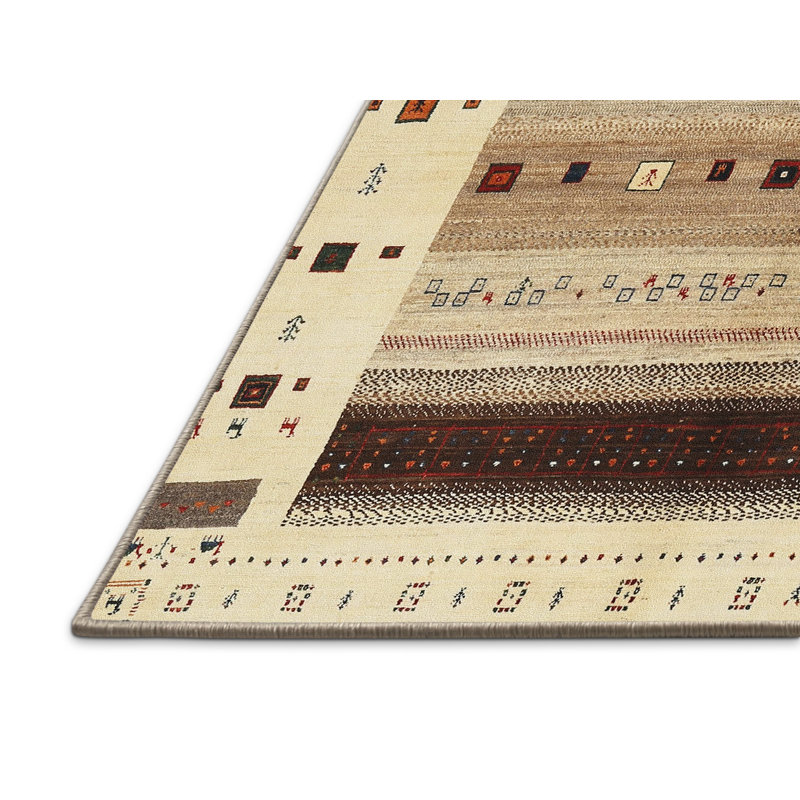 Tapis beige/brun/gris contemporain, Rectangle 8 pi x 10 pi