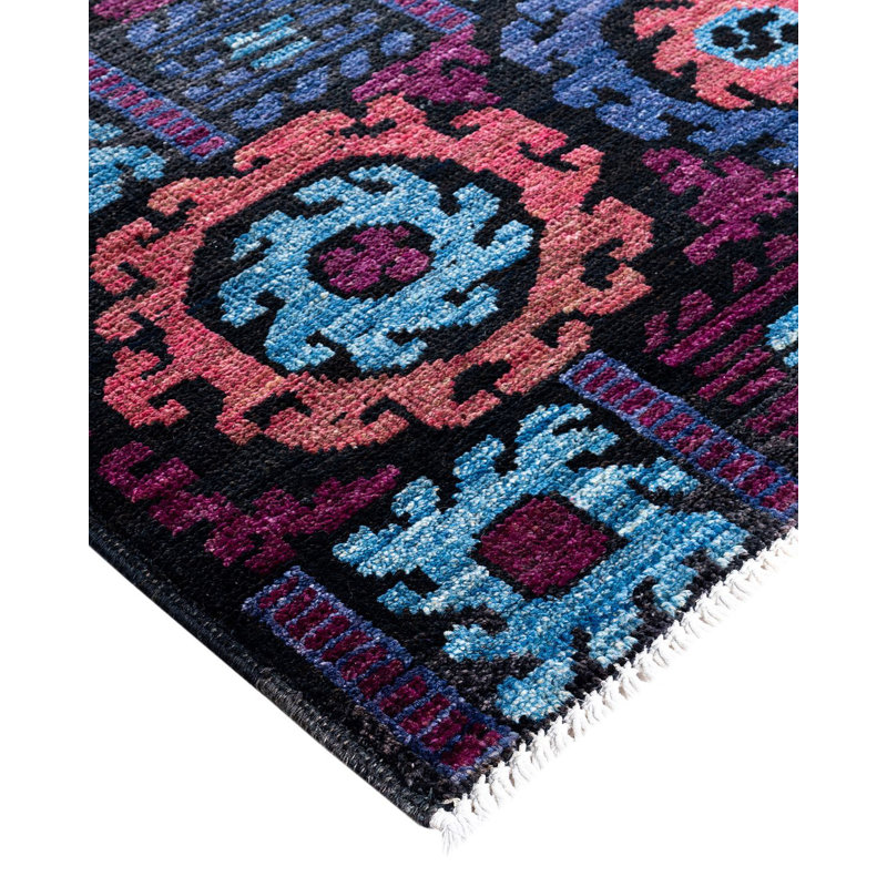 Contemporary One-of-a-Kind Rectangle 4'2" X 6' Hand Knotted Area Rug