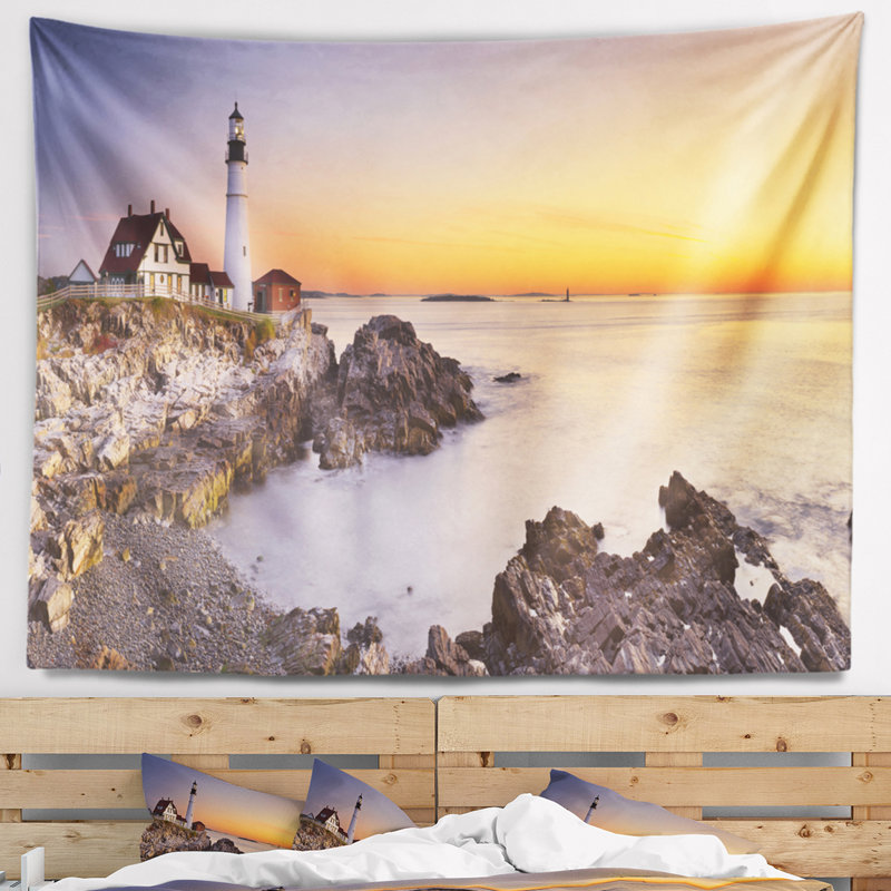 Tapisserie du phare de Portland Head, H 50 po x l 60 po