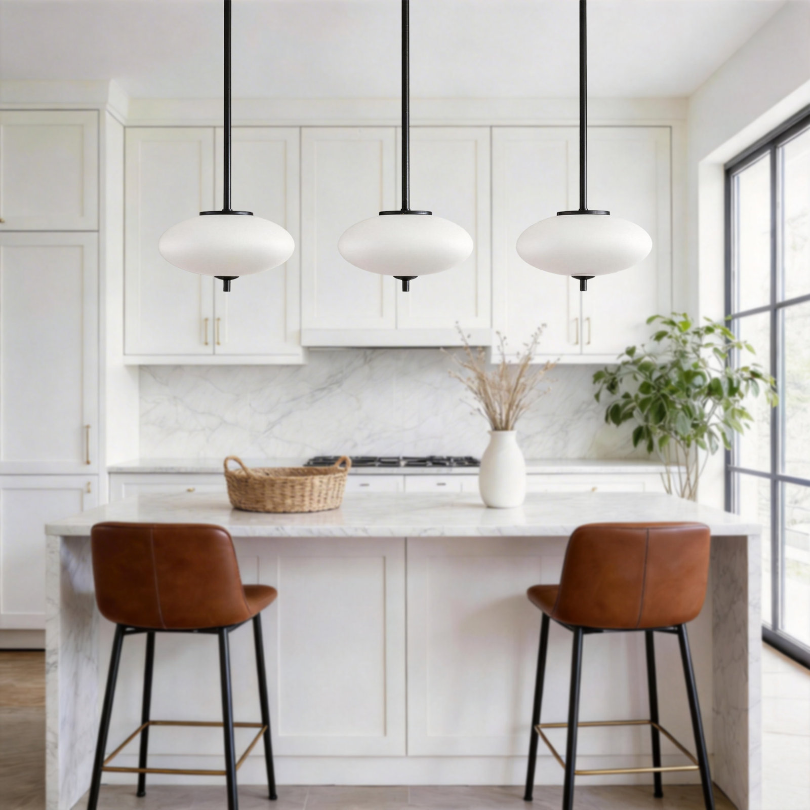 Parlait Dimmable Wrought Iron Single Light Pendant, Matte Black