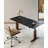 Leather-Wrapped Height Adjustable Desk with Steel Legs-872564656