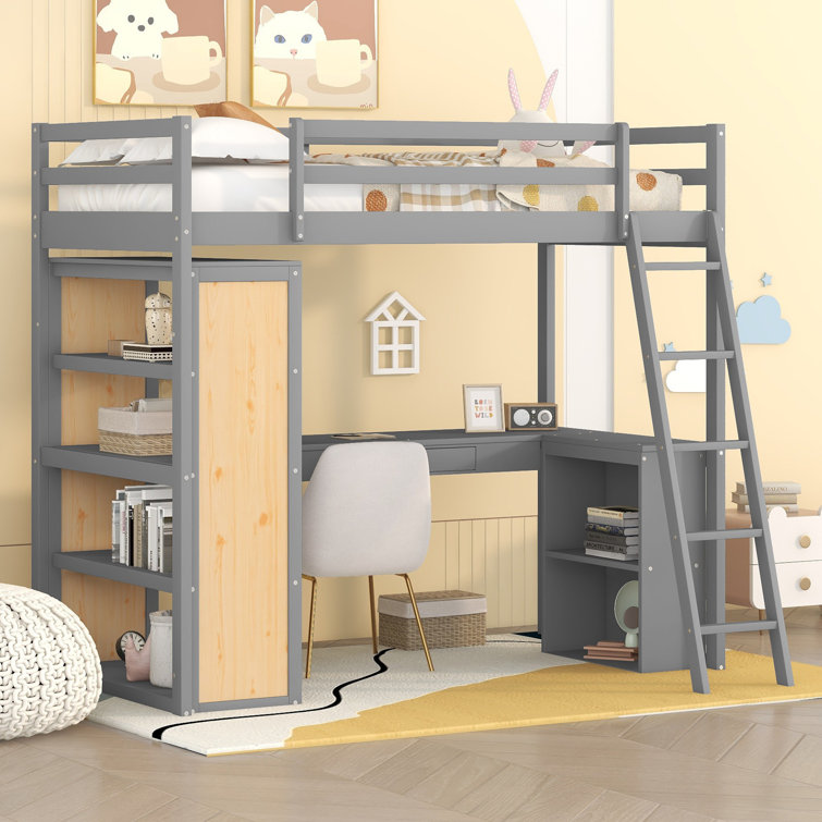 Ghillie Loft Bed with Built-in-Desk by Harriet Bee
