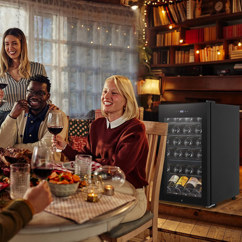 Réfrigérateur à vin 16,9 po à 24 bouteilles (40 ° F à 65 ° F) avec mini-cave à vin à contrôle numérique de la température