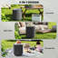 Table d'appoint pour l'extérieur refroidisseur gris anthracite HOMcom 26 gallons, table de bar 3 en 1 avec seau à glace amovible, couvercle et rangement, table de patio en béton