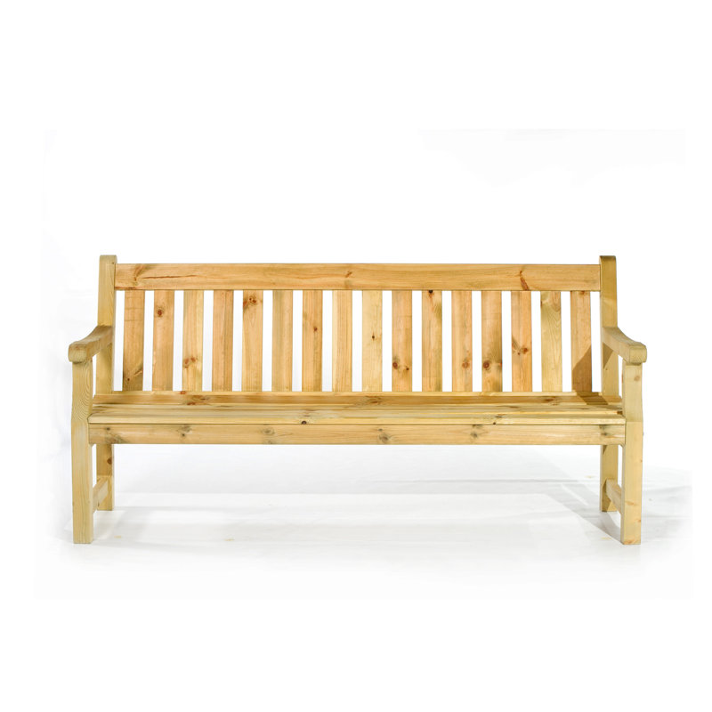 Lexi Solid Wood Pine Outdoor Bench, Natural, H92 x W183 x D61cm