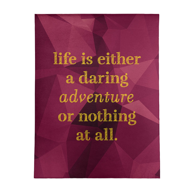 Tapis en poly-chenille life quote, Rectangle 5 pi x 7 pi