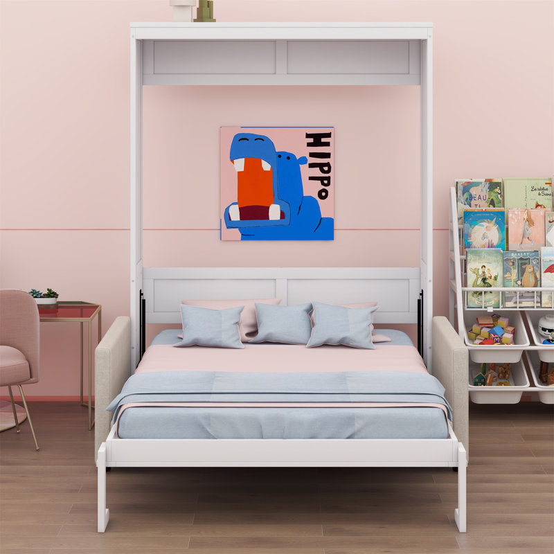 Lit escamotable mural Murphy avec coussin, Blanc