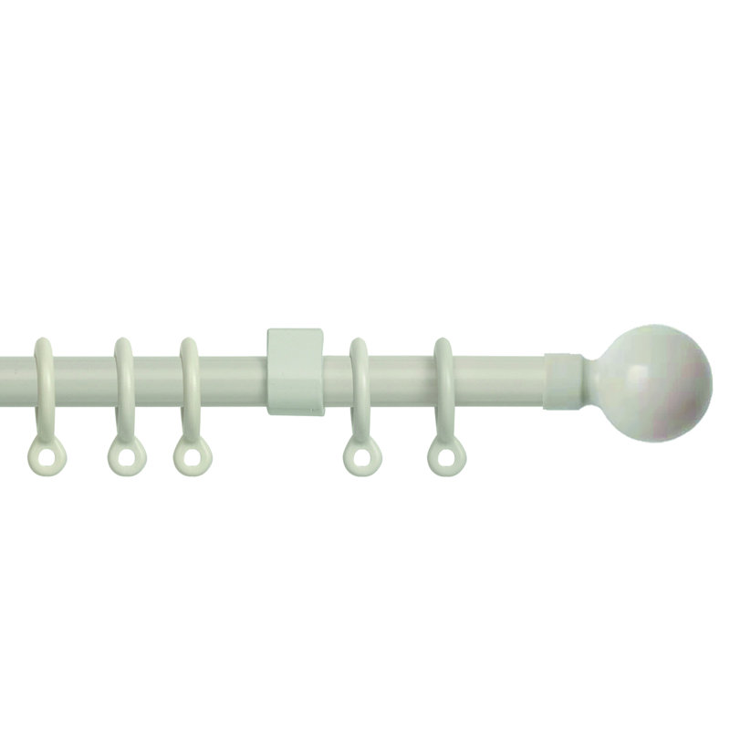 Olya Adjustable Single Curtain Pole, 4.5cm H x 210cm W x 7cm D, Cream