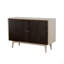 Buffet décoratif de rangement en bois blanc à 2 portes