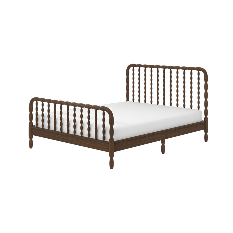 Lind Spindle Queen Solid Wood Bed, Brown, Queen
