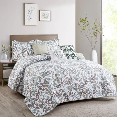 Ensemble de courtepointe en microfibre 6 pièces Ravello