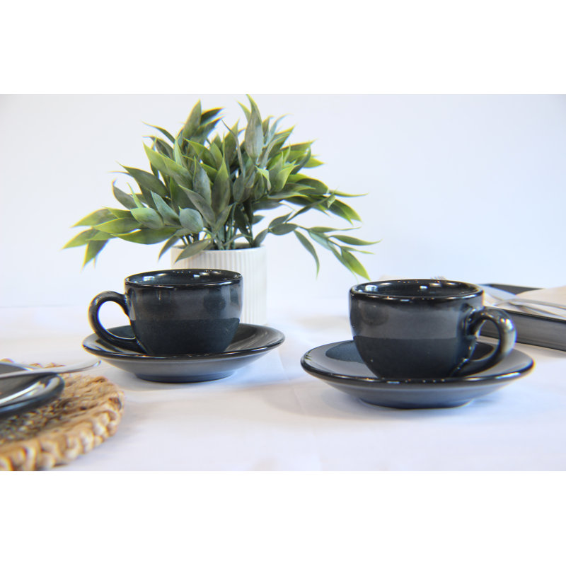 Ensemble de 4 tasses à cappuccino Denali Grey, Ensemble de 2