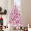 Arbre de Noël rose 4,5 pi avec éclairage ajustable 4,5 pi