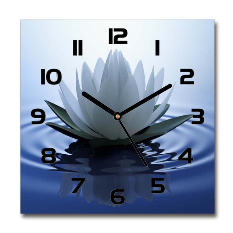 Glass Wall Clock, Black/Blue