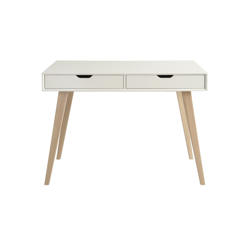 Saffron Solid Wood Writing Desk, White