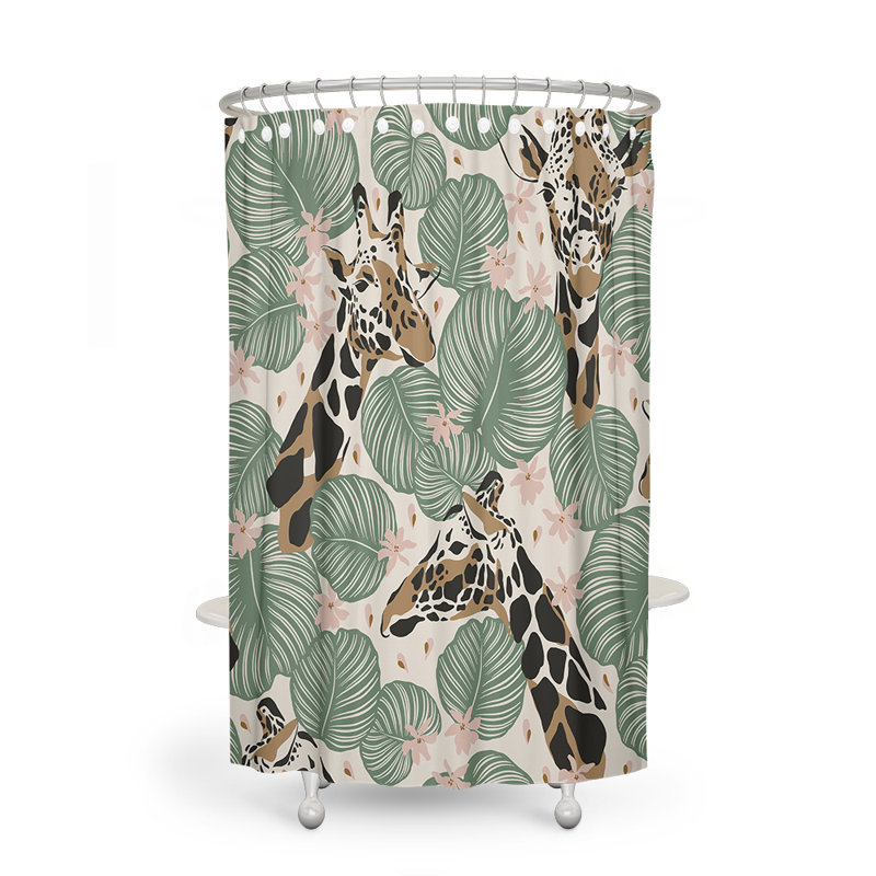 Rideau de douche simple à motif floral, H 83 po x l 70 po