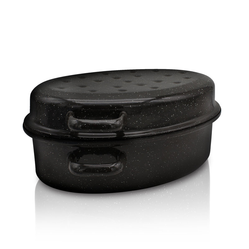 Krüger Enamel Goose Roast With Drip Lid - Sprinkled, 34