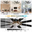 Synia 72" Black Modern Ceiling Fan with LED Light and Remote, 6 Speed Reversible Ceiling Fan-395284842