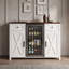 Mini armoire de réfrigérateur avec prise de courant, 2 tiroirs, tablettes réglables, supports à verres à vin et gestion des câbles-133477555