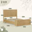 Cadre de lit à rangement hydraulique en chêne de grande taille, lit plateforme en bois à panneau arqué de style médiéval-moderne avec repose-pieds de rangement, boîte à ressorts non requise
